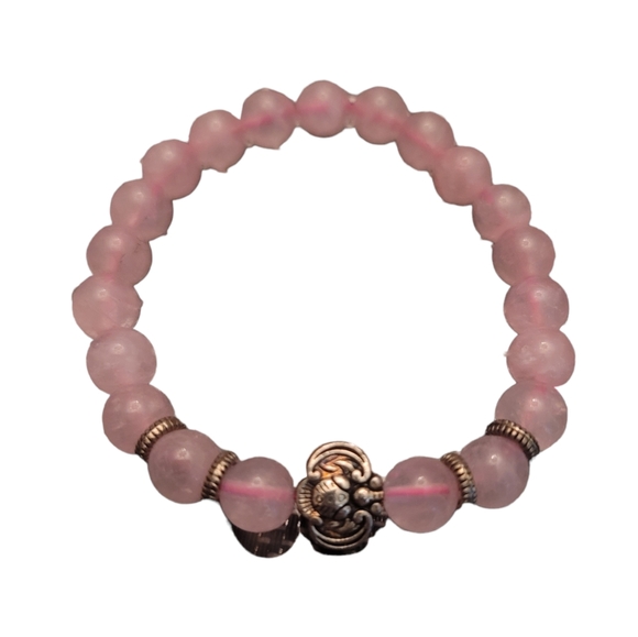 Rose Quartz Beaded Bracelet - Picture 2 of 3